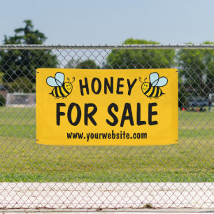 Honey for sale banner sign for beekeeping business
