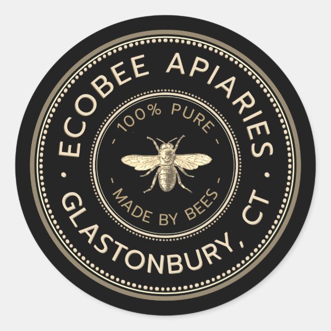 Honey French Bee Promotional Apiary Sticker (Front)