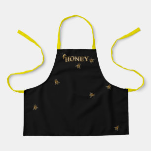 Honey Gold Metallic Bee Beekeeper Black Apron