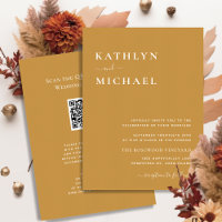 Honey Gold QR Code All In One Modern Wedding