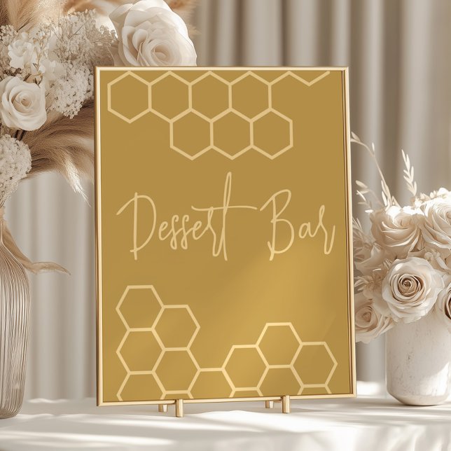 Honey Golden Beige Baby Shower Dessert Bar Poster (Creator Uploaded)