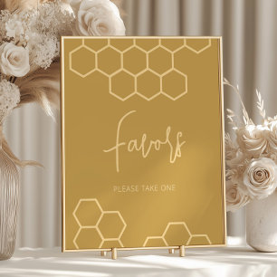 Honey Golden Beige Baby Shower Favours Sign
