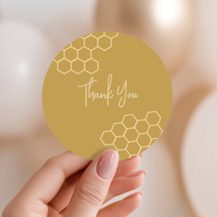 Honey Golden Beige Baby Shower Thank You Classic Round Sticker