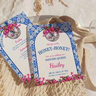 Honey Honey Dancing Queen Bachelorette Weekend Invitation