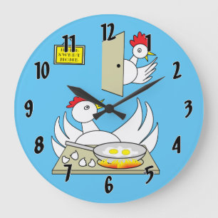 Honey I'm Home Chickens Large Clock