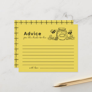 Honey Jar & Bees Bridal Shower Advice Card