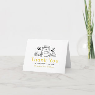 Honey Jar & Bees Bridal Shower Thank You Card
