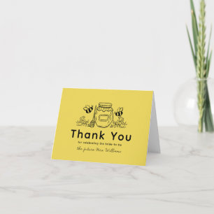 Honey Jar & Bees Bridal Shower Thank You Card