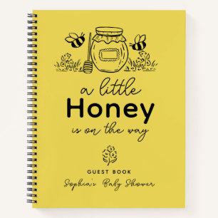 Honey Jar & Bees Yellow Baby Shower Guest Book