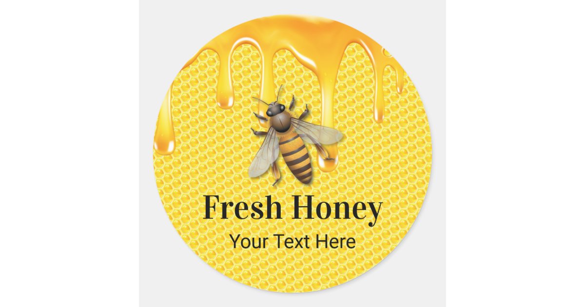 Honey Jar Fresh Bee & Honeycomb Apiary Beekeeper Classic Round Sticker | Zazzle.com.au