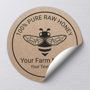 Honey Jar Fresh Honey Bee Apiary Beekeeper Classic Round Sticker