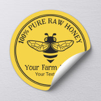 Honey Jar Fresh Honey Bee Apiary Beekeeper Gold