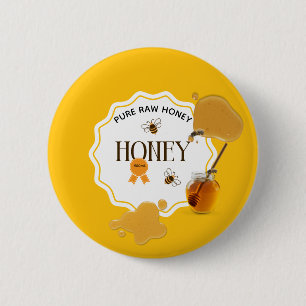 Honey Jar Honeybee Honeycomb Bee Apiary 6 Cm Round Badge