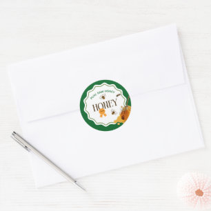 Honey Jar Honeybee Honeycomb Bee Apiary Classic Round Sticker