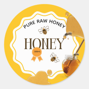 Honey Jar Honeybee Honeycomb Bee Apiary Classic Round Sticker