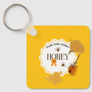 Honey Jar Honeybee Honeycomb Bee Apiary Key Ring
