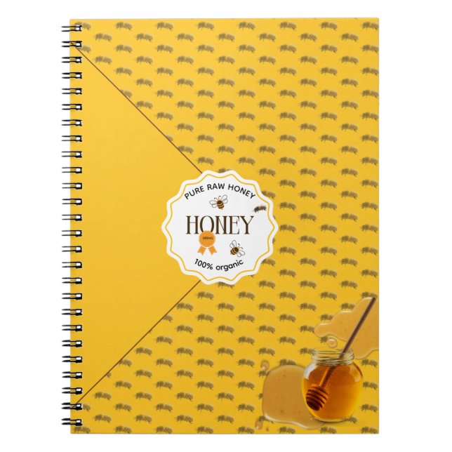 Honey Jar Honeybee Honeycomb Bee Apiary Notebook (Front)