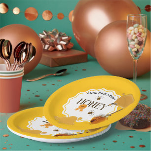 Honey Jar Honeybee Honeycomb Bee Apiary Paper Plate