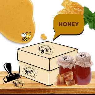Honey Jar Honeybee Honeycomb Bee Apiary Self-inking Stamp