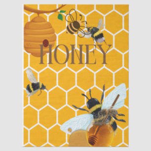 Honey Jar Honeybee Honeycomb Bee Apiary Tissue Paper