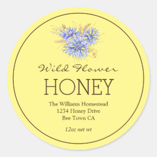 Honey Jar Label Corn Flower Apiary Name