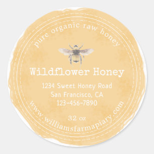 Honey Jar Label Honeybee Apiary