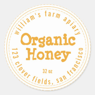 Honey Jar Label Honeybee Apiary Mellow Yellow