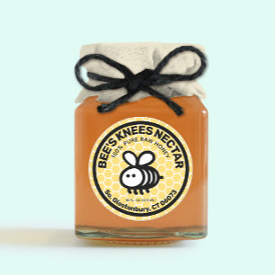 Honey Jar Label Honeycomb Cute Bee