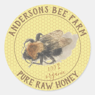 Honey Jar Label    Vintage Honeybee & Honeycomb