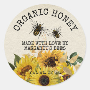 Honey Jar Labels Honeybee Honeycomb Bee Apiary