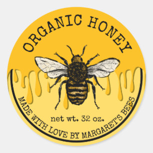 Honey Jar Labels Honeybee Honeycomb Bee Apiary