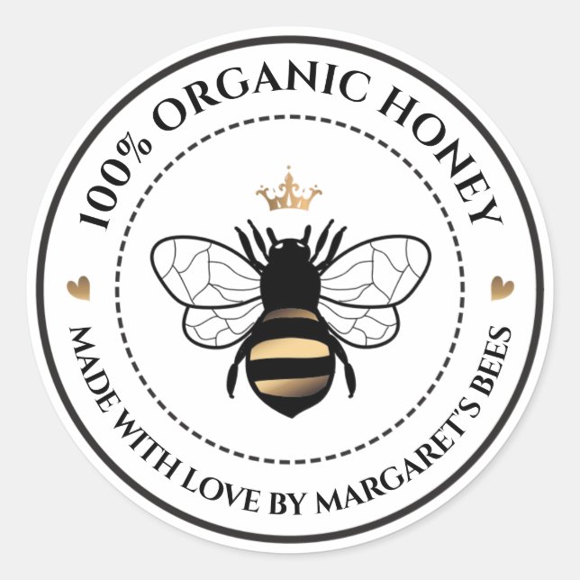 Honey Jar Labels Honeybee Honeycomb Bee Apiary (Front)
