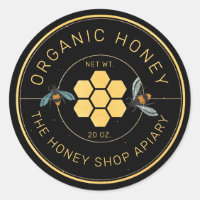 Honey Jar Labels | Honeybee Honeycomb Bee Apiary