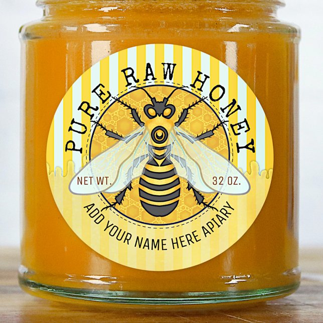 Honey Jar Labels | Honeybee Honeycomb Bee Apiary (Creator Uploaded)
