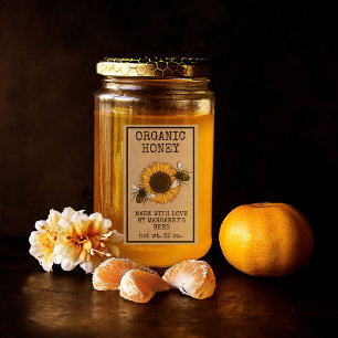 Honey Jar Labels Honeybee Honeycomb Bee Apiary