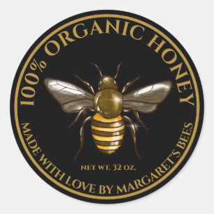 Honey Jar Labels Honeybee Honeycomb Bee Product
