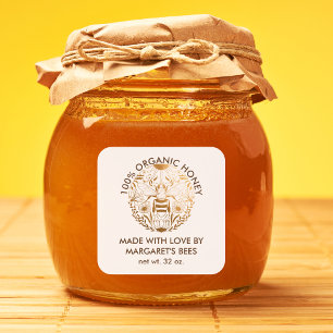 Honey Jar Labels Honeybee Honeycomb Bee Product