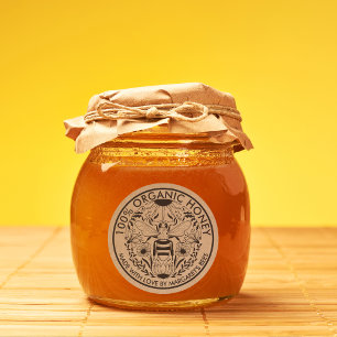 Honey Jar Labels Honeybee Honeycomb Bee Product