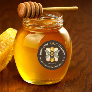 Honey Jar Labels Honeybee Honeycomb Bee Product