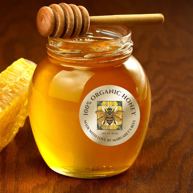 Honey Jar Labels Honeybee Honeycomb Bee Product (honey bee label)