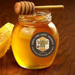 Honey Jar Labels Honeybee Honeycomb Bee Product