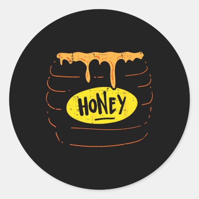 Honey Jar Pot Costume Fun Sweet Halloween Men Wome Classic Round Sticker (Front)