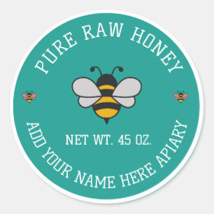 Honey Jar Stickers   Bee & Honeycomb Apiary Labels