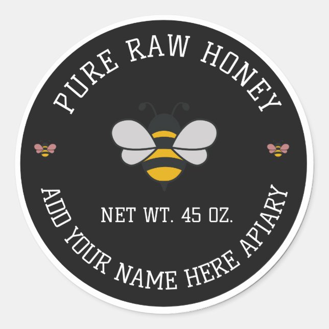 Honey Jar Stickers | Bee & Honeycomb Apiary Labels (Front)