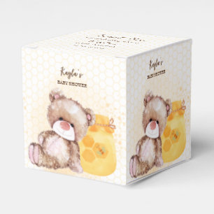 Honey jar teddy bear bearly wait baby shower favour box