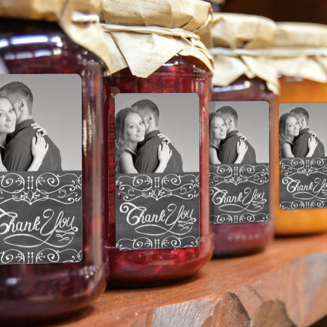 Honey Jelly Jar Labels Wedding Photo Thank You (Creator Uploaded)