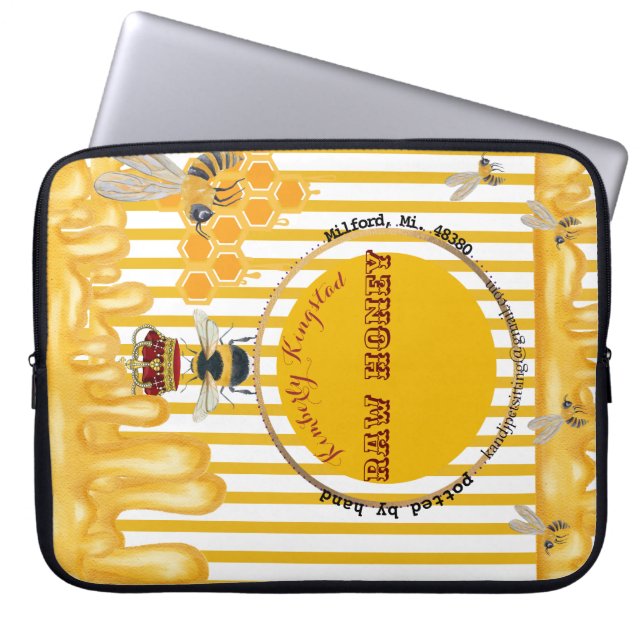 honey label  laptop sleeve (Front)