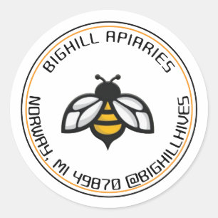Honey Label Yellow Bee Beekeeper Contact Info