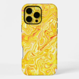 Honey Lemon Yellow Marble Texture Abstract Liquid iPhone 16 Pro Max Case