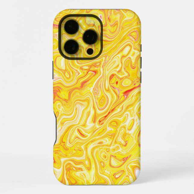 Honey Lemon Yellow Marble Texture Abstract Liquid iPhone Case (Back)
